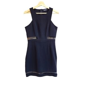 Missguided Dress with Waist and Hem Cutouts, Black, Size Small